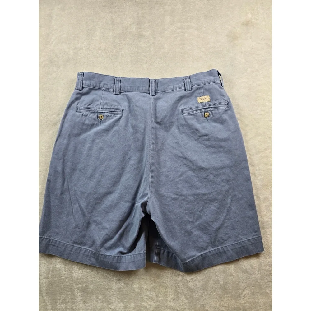 Polo Ralph Lauren Chino Shorts Mens 34 Blue Gray 100% Cotton Flat Front Classic